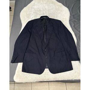 Christian Dior Monsieur Mens Navy Blue Striped Wool Sport Blazer Jacket Size 48R